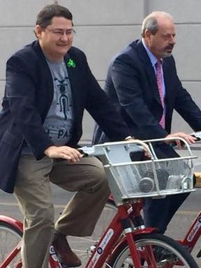 Scott with his "Bike Buddy" Mayor Oscar Leeser